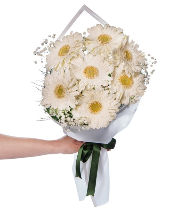 Seçkin Beyaz Gerberalar Çiçek Buketi Lolaflora
